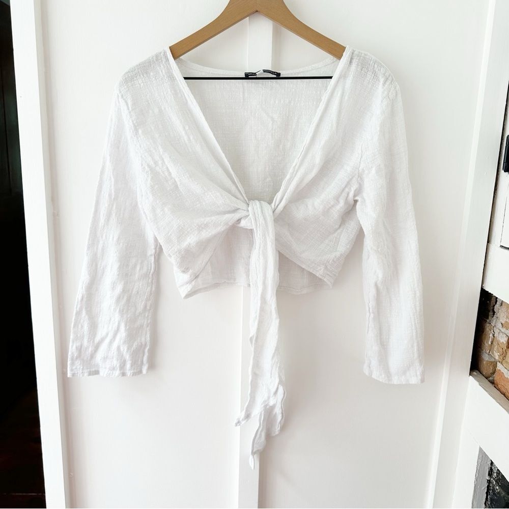 BRANDY MELVILLE white wrap blouse